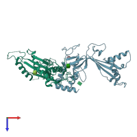 PDB entry 5j69 coloured by chain, top view.