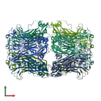 PDB entry 5j6r coloured by chain, front view.