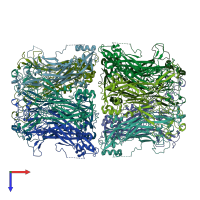 PDB entry 5j6r coloured by chain, top view.