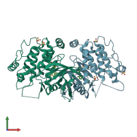 PDB entry 5j79 coloured by chain, front view.