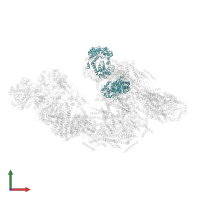 Cytochrome b-c1 complex subunit 1, mitochondrial in PDB entry 5j7y, assembly 1, front view.