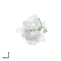 Cytochrome b-c1 complex subunit Rieske, mitochondrial in PDB entry 5j7y, assembly 1, side view.