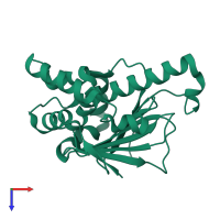 PDB entry 5j80 coloured by chain, top view.