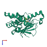 PDB entry 5j82 coloured by chain, top view.