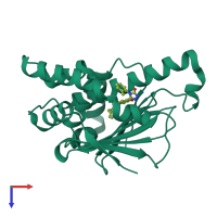 PDB entry 5j86 coloured by chain, top view.