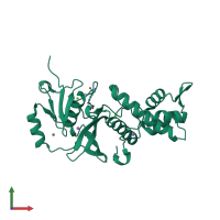 PDB entry 5j8c coloured by chain, front view.