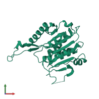 PDB entry 5j8j coloured by chain, front view.