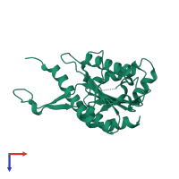 PDB entry 5j8j coloured by chain, top view.