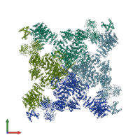 PDB entry 5j8v coloured by chain, front view.