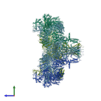PDB entry 5j8v coloured by chain, side view.