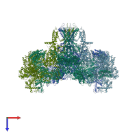 PDB entry 5j8v coloured by chain, top view.
