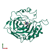 PDB entry 5j8z coloured by chain, front view.