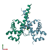 PDB entry 5j97 coloured by chain, front view.