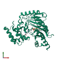 PDB entry 5j99 coloured by chain, front view.