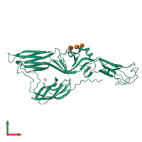 PDB entry 5j9h coloured by chain, front view.