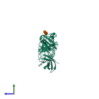PDB entry 5j9h coloured by chain, side view.
