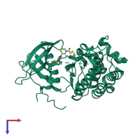 PDB entry 5j9y coloured by chain, top view.
