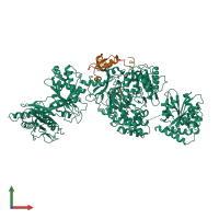 PDB entry 5ja1 coloured by chain, front view.