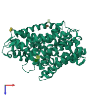 PDB entry 5jag coloured by chain, top view.