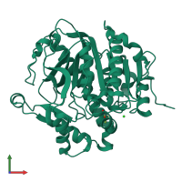 PDB entry 5jah coloured by chain, front view.