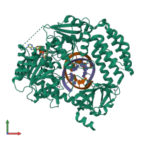 PDB entry 5jaj coloured by chain, front view.