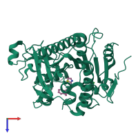 PDB entry 5jas coloured by chain, top view.