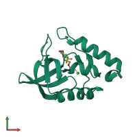 PDB entry 5jav coloured by chain, front view.