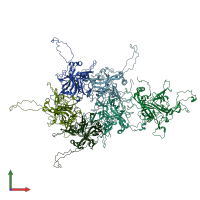 PDB entry 5jb1 coloured by chain, front view.