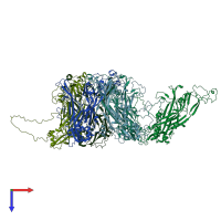 PDB entry 5jb1 coloured by chain, top view.