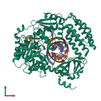 PDB entry 5jb2 coloured by chain, front view.