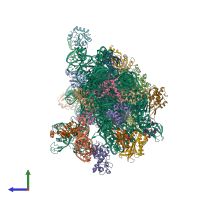 PDB entry 5jb3 coloured by chain, side view.