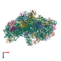 PDB entry 5jb3 coloured by chain, top view.