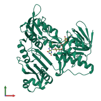 PDB entry 5jci coloured by chain, front view.