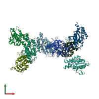 PDB entry 5jd3 coloured by chain, front view.
