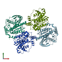 PDB entry 5jd5 coloured by chain, front view.