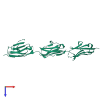 PDB entry 5jdd coloured by chain, top view.
