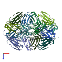 PDB entry 5jdj coloured by chain, top view.