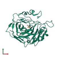 PDB entry 5jdv coloured by chain, front view.