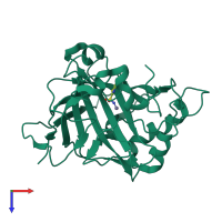 PDB entry 5jdv coloured by chain, top view.