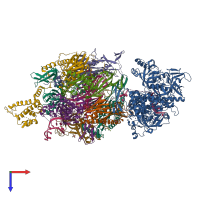 PDB entry 5jea coloured by chain, top view.