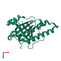 PDB entry 5jed coloured by chain, top view.