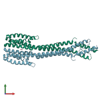 PDB entry 5jef coloured by chain, front view.