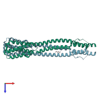 PDB entry 5jef coloured by chain, top view.