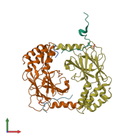 PDB entry 5jej coloured by chain, front view.