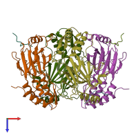 PDB entry 5jer coloured by chain, top view.