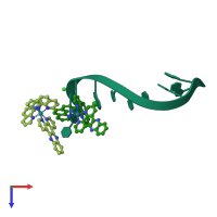 PDB entry 5jeu coloured by chain, top view.