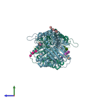 PDB entry 5jg8 coloured by chain, side view.