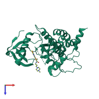 PDB entry 5jgb coloured by chain, top view.