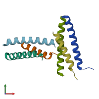 PDB entry 5jge coloured by chain, front view.