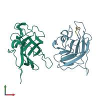 PDB entry 5jgi coloured by chain, front view.